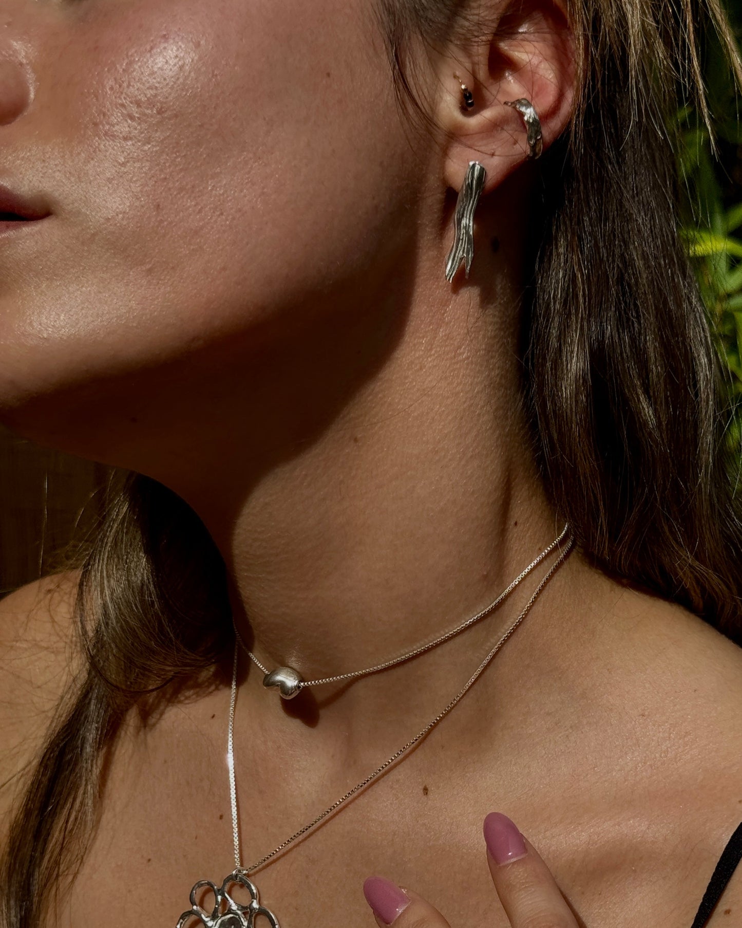 Silver bead necklace