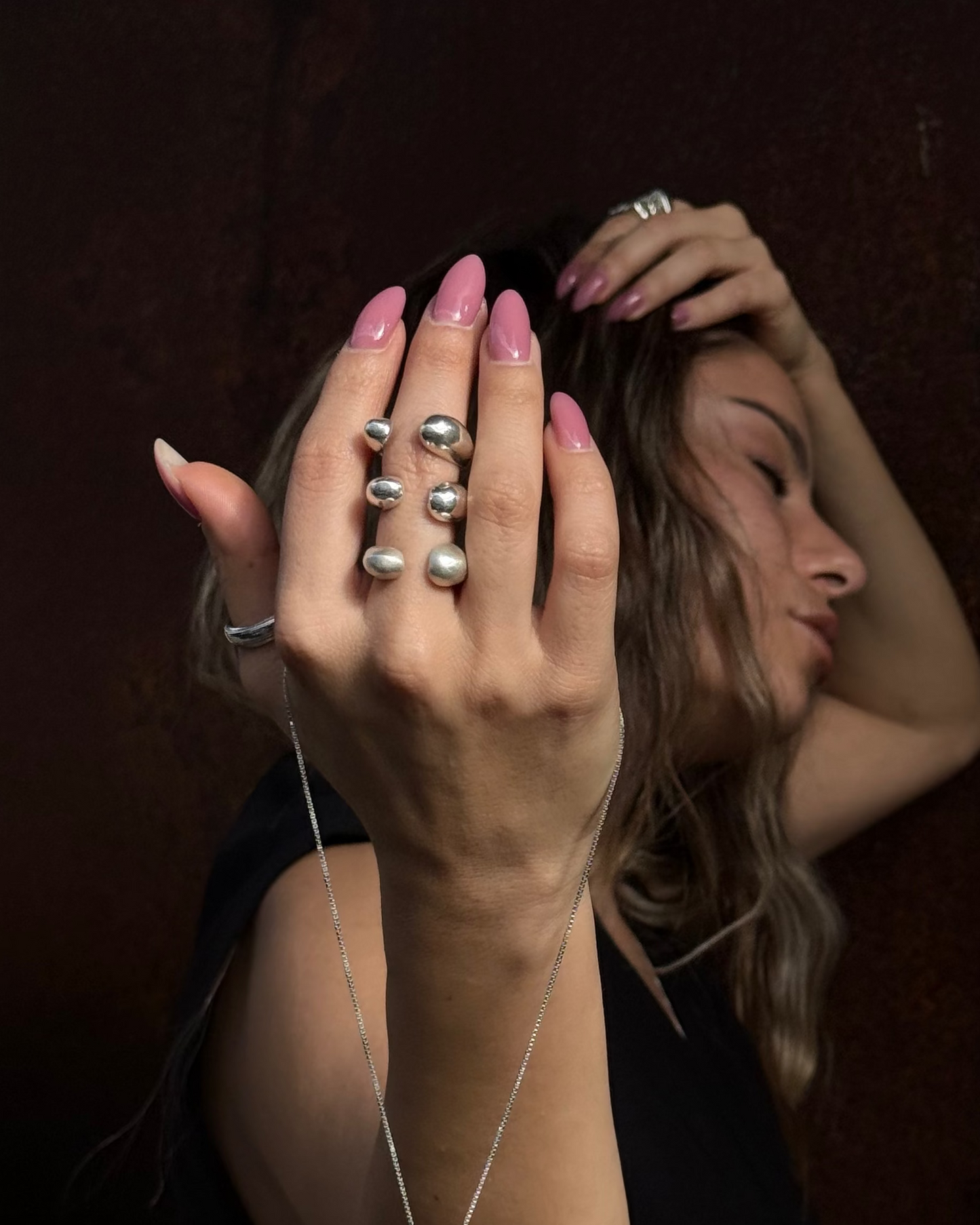Two drop open ring